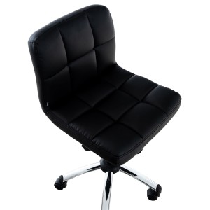 Silla / Taburete de Oficina LUKE en Piel color Negro