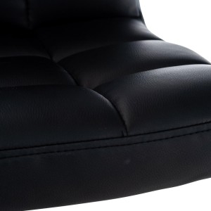 Silla / Taburete de Oficina LUKE en Piel color Negro