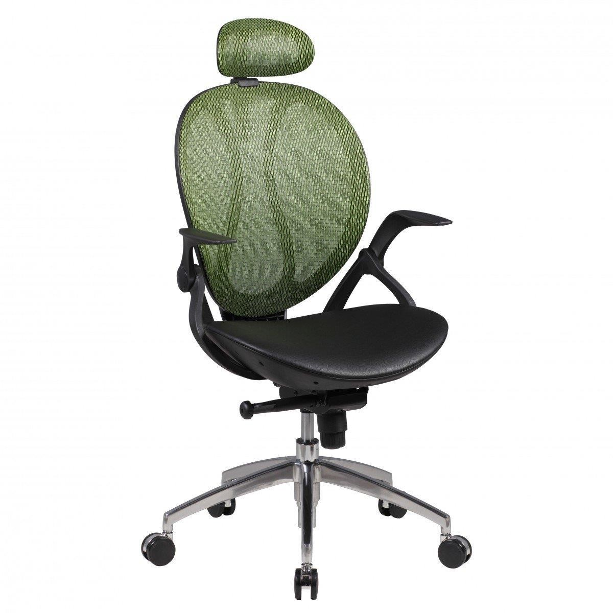 Silla Ergonómica TELMA PRO, Cabecero y Brazos Regulables en Malla Transpirable color Negro