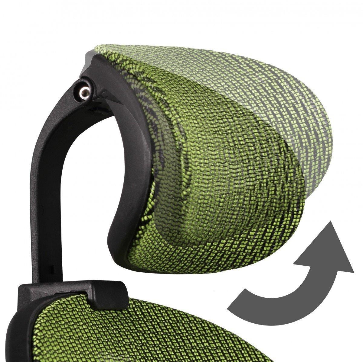Silla Ergonómica TELMA PRO, Cabecero y Brazos Regulables en Malla Transpirable color Negro