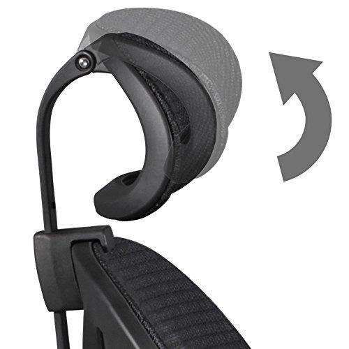 Silla Ergonómica TELMA PRO, Cabecero y Brazos Regulables en Malla Transpirable color Negro