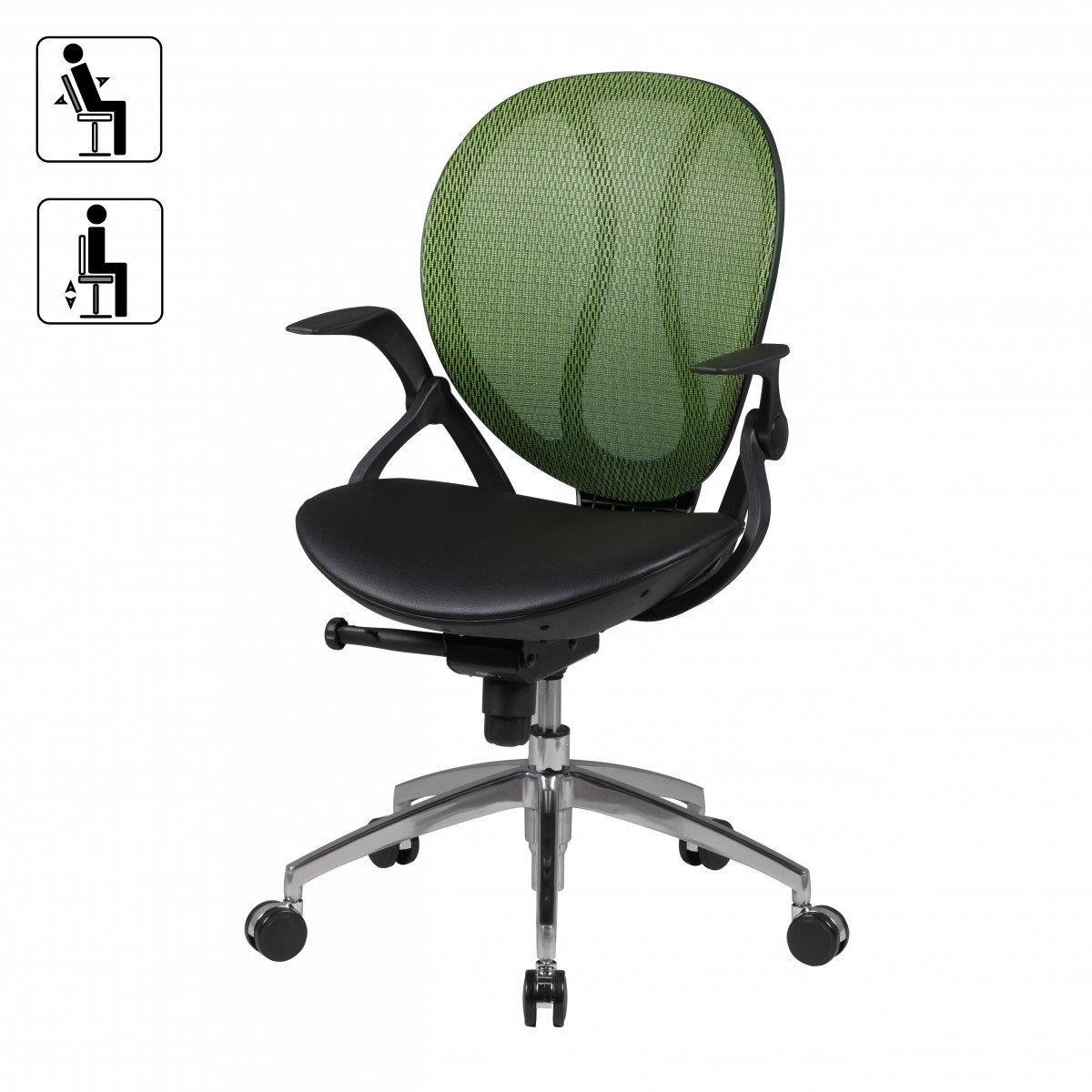 Silla Ergonómica TELMA, Brazos Regulables en Malla Transpirable color Verde