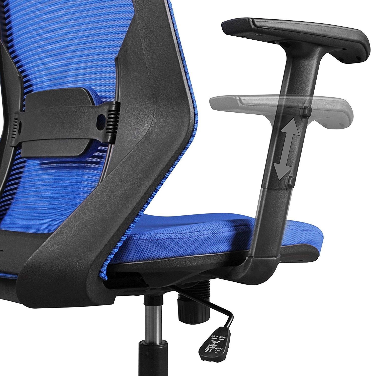 Silla Ergonómica ERIKA, Soporte Lumbar, Brazos Ajustables, en Malla Transpirable color Negro