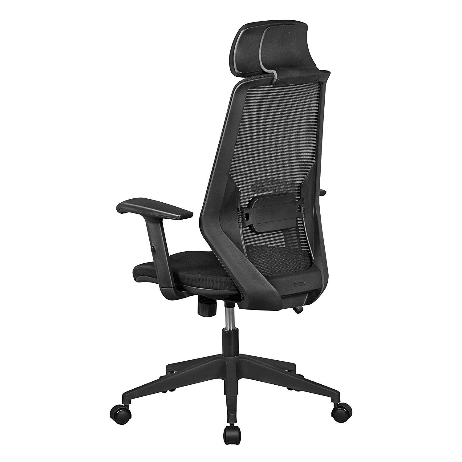 Silla Ergonómica ERIKA, Soporte Lumbar, Brazos Ajustables, en Malla Transpirable color Negro