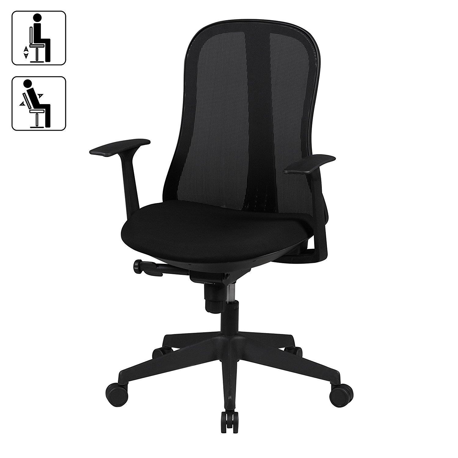 Silla Ergonómica MIRTA, Mecanismo Sincronizado, en Malla Transpirable color Negro