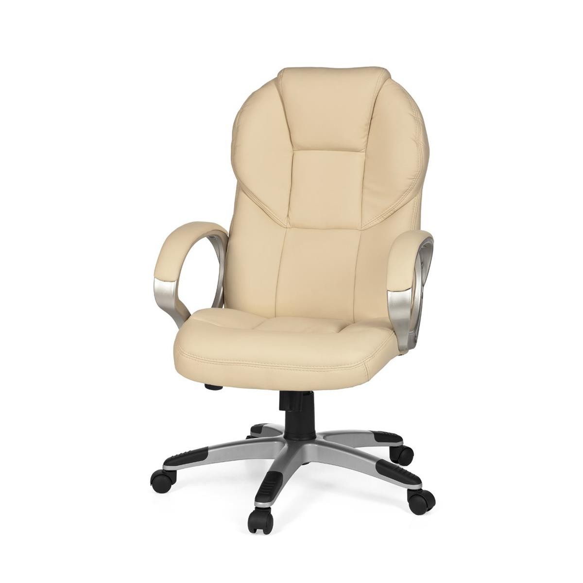 Sillón de oficina FABIAN, Gran Acolchado, Mecanismo Basculante, en Negro