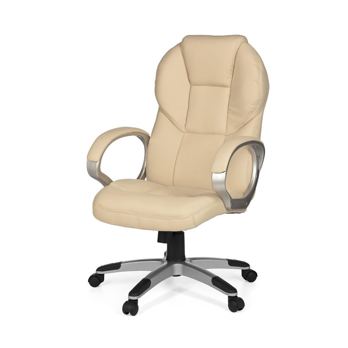 Sillón de oficina FABIAN, Gran Acolchado, Mecanismo Basculante, en Negro