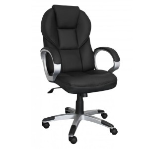 Sillón de oficina FABIAN, mecanismo basculante, color negro