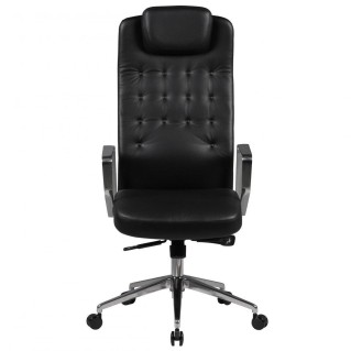 Sillón de diseño DIXON, exclusivo, en piel natural color negro 2