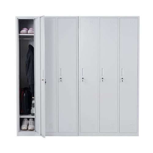 Taquilla Metálica AGNES 6 Puertas, 180x180x50 cm, Con Cerradura, Color Gris