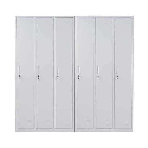 Taquilla Metálica AGNES 6 Puertas, 180x180x50 cm, Con Cerradura, Color Gris