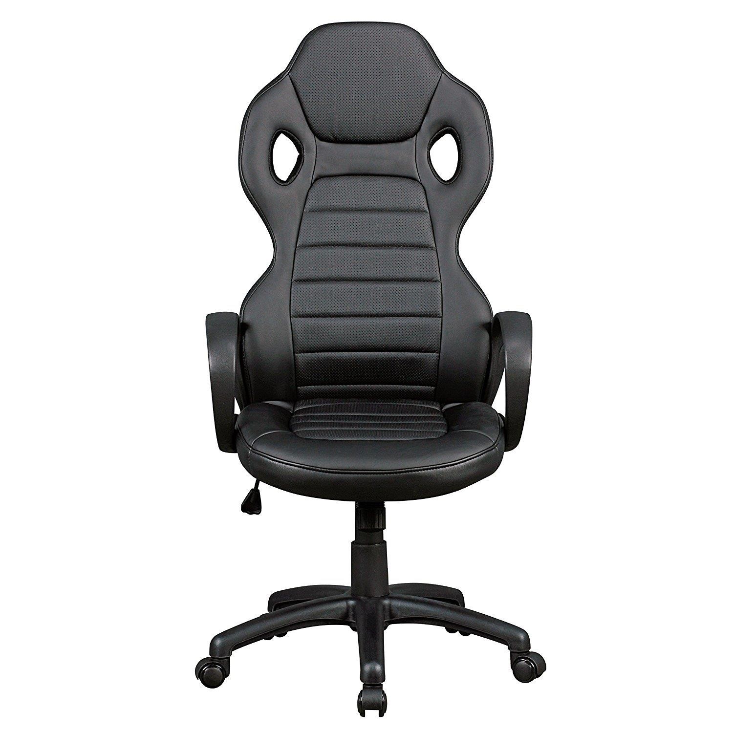 Silla Gaming TUCANA, Diseño Deportivo, Respaldo Alto, en Piel Color Negro