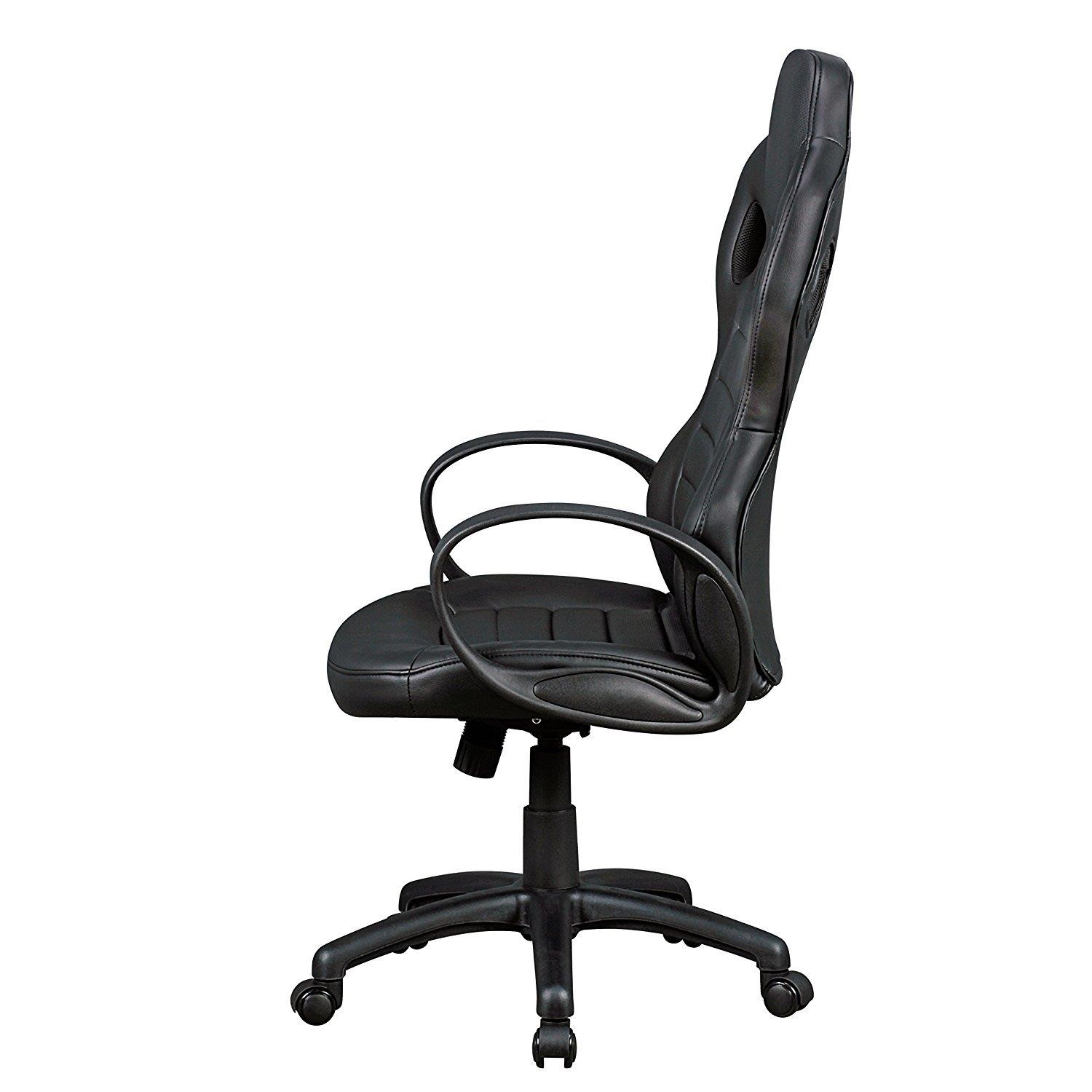 Silla Gaming TUCANA, Diseño Deportivo, Respaldo Alto, en Piel Color Negro