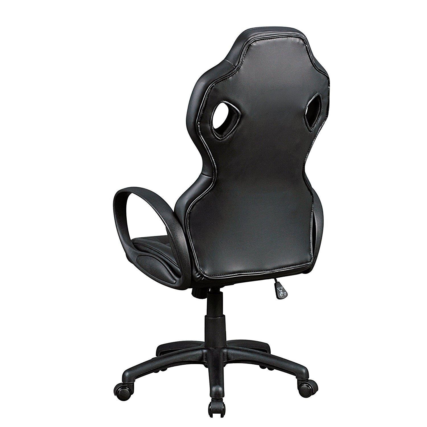 Silla Gaming TUCANA, Diseño Deportivo, Respaldo Alto, en Piel Color Negro