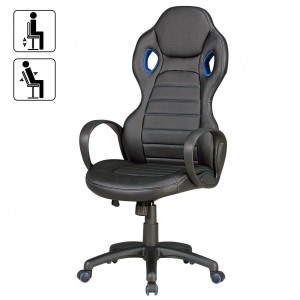 Silla Gaming TUCANA, diseño deportivo, color negro