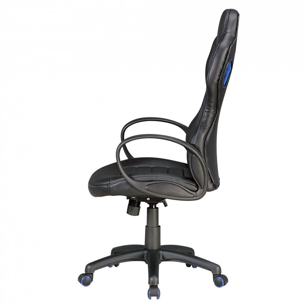 Silla Gaming TUCANA, Diseño Deportivo, Respaldo Alto, en Piel Color Negro