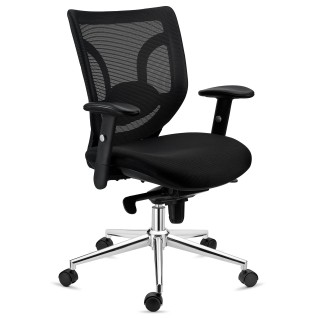 Silla de Oficina Ergonomica, LAMBO, soporte lumbar, en negro