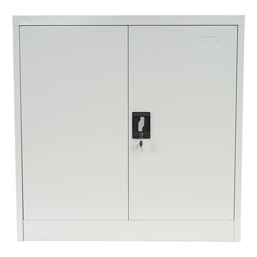 Archivador Metálico BIRGIT, 90x90x40 cm, 2 Puertas con Balda Interior, Gris Claro