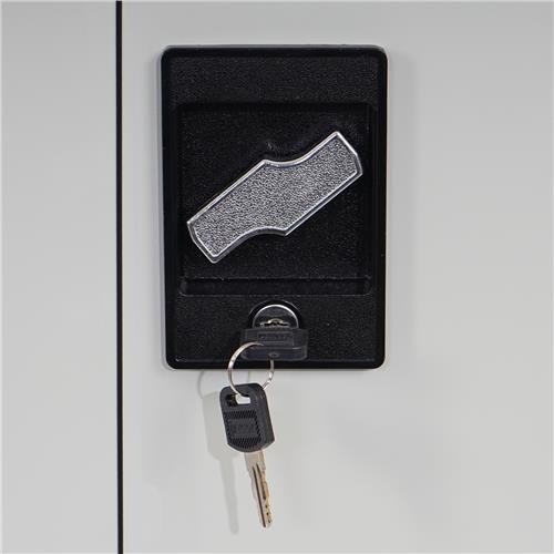 Archivador Metálico BIRGIT, 90x90x40 cm, 2 Puertas con Balda Interior, Gris Claro