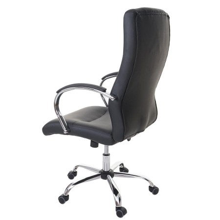 Silla de oficina LAUTREC, Gran Acolchado, Tapizado en Piel, color Negro