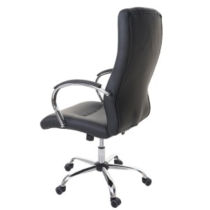 Silla de oficina LAUTREC, Gran Acolchado, Tapizado en Piel, color Negro