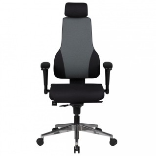 Silla ergonómica ULISES PRO, 100% ajustable, con reposacabezas, en negro 2