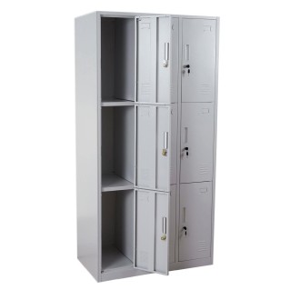 Taquilla metálica EVELIN, 180x90x50 cm, en acero gris 2