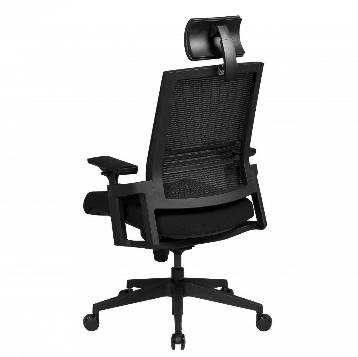 Silla Ergonómica SIRO PRO, Soporte Lumbar, Brazos Regulables, en Malla Transpirable color Negro