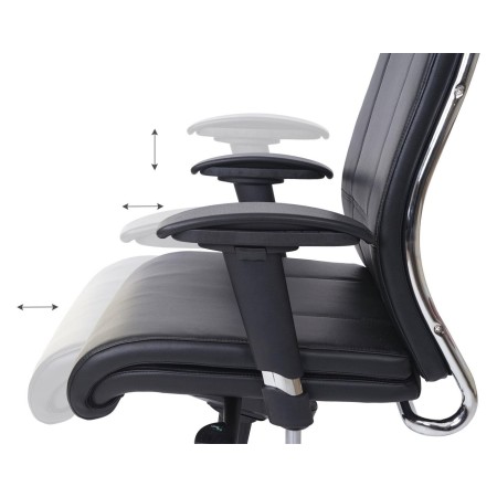 Silla Ergonómica LAKRON, con Sistema Basculante, en Piel Negra