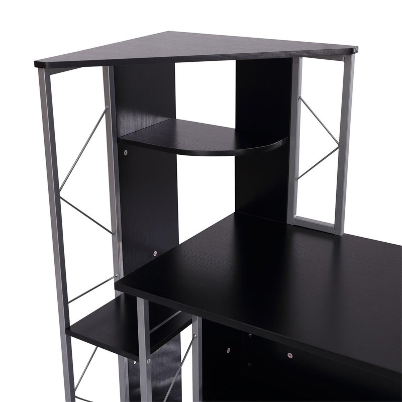 Mesa de ordenador SILVANO en madera color blanco y roble