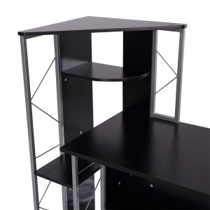 Mesa de ordenador SILVANO en madera color blanco y roble