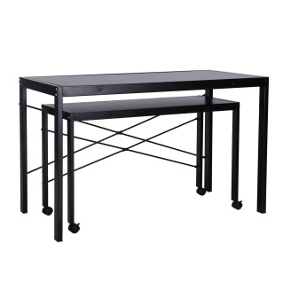 Set de 2 escritorios SEBASTIAN en metal color negro 2