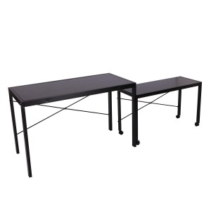 Set de 2 escritorios SEBASTIAN en metal color negro