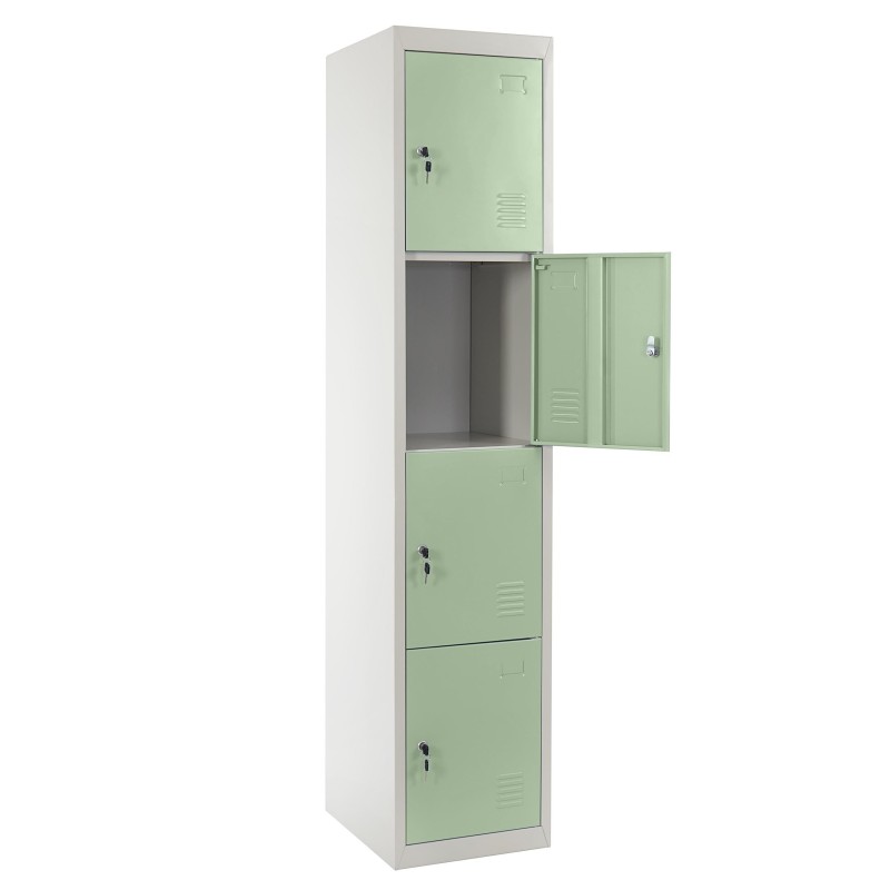 Taquilla metálica HILDUR, 180x38x45 cm, en acero, color verde