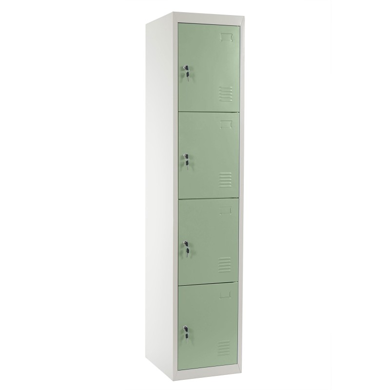Taquilla metálica HILDUR, 180x38x45 cm, en acero, color verde