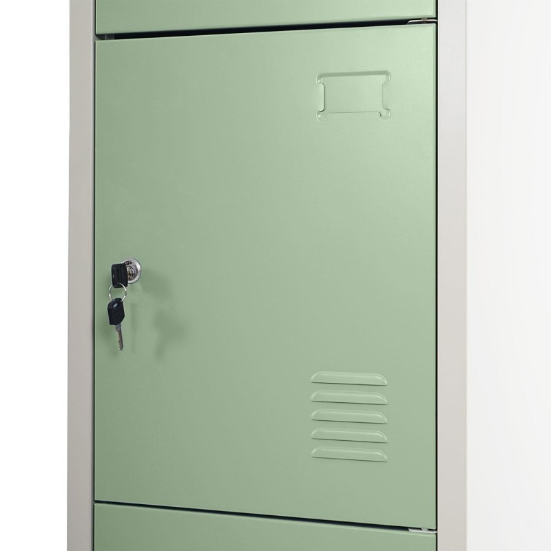 Taquilla metálica HILDUR, 180x38x45 cm, en acero, color verde