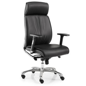 Sillón de oficina DALI, espectacular diseño, en piel negra