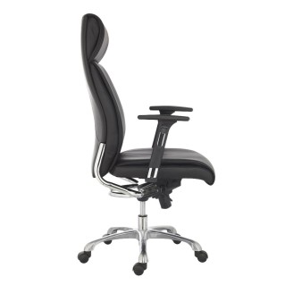 Sillón de oficina DALI, espectacular diseño, en piel negra 2