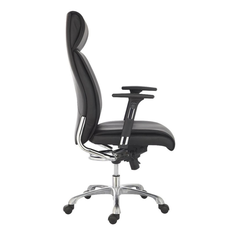 Sillón de oficina DALI, espectacular diseño, en piel negra