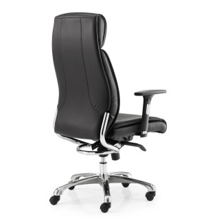 Sillón de oficina DALI, espectacular diseño, en piel negra 2