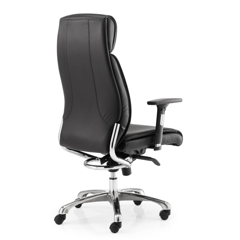 Sillón de oficina DALI, espectacular diseño, en piel negra