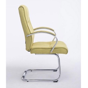 Silla de confidente BORAU TELA, estructura metálica, en color negro