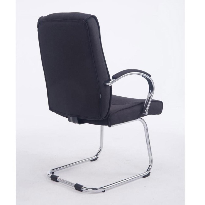 Silla de confidente BORAU TELA, estructura metálica, en color negro