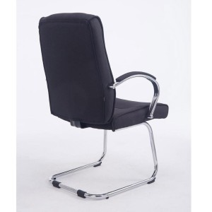 Silla de confidente BORAU TELA, estructura metálica, en color negro