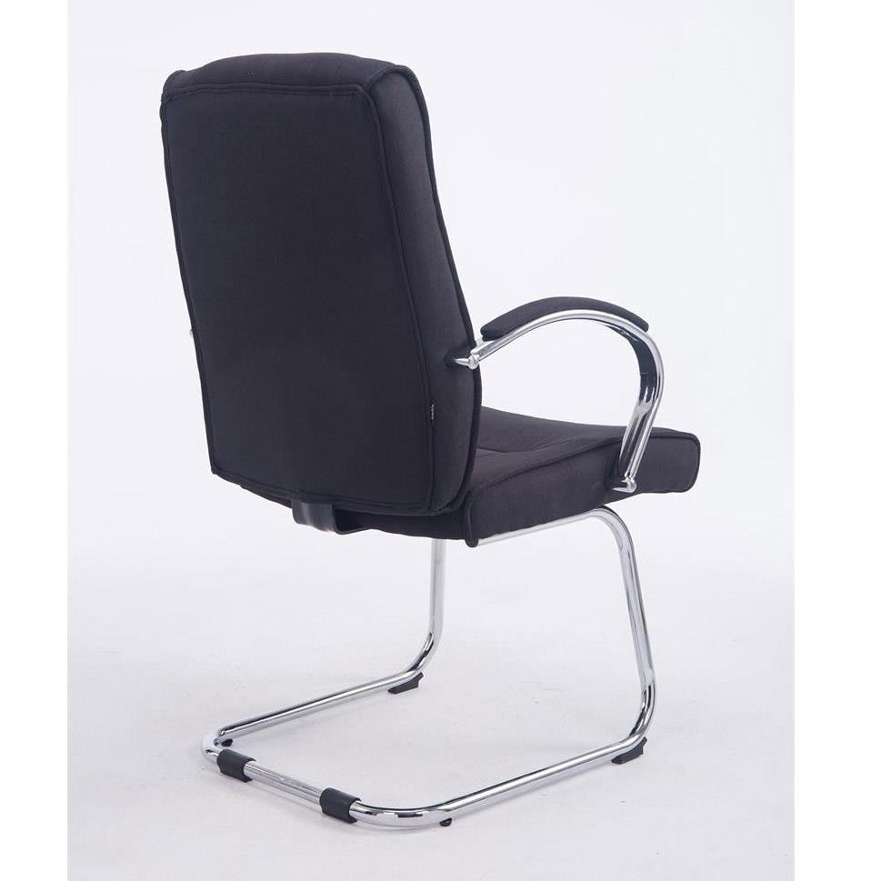 Silla de Confidente BORAU TELA, estructura metálica, reposabrazos, acolchada en color Negro