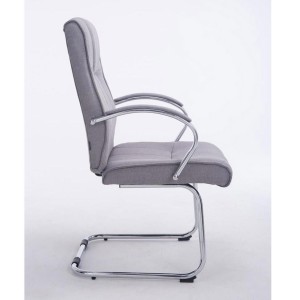 Silla de confidente BORAU TELA, estructura metálica, en color negro
