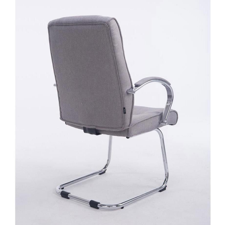 Silla de Confidente BORAU TELA, estructura metálica, reposabrazos, acolchada en color Negro