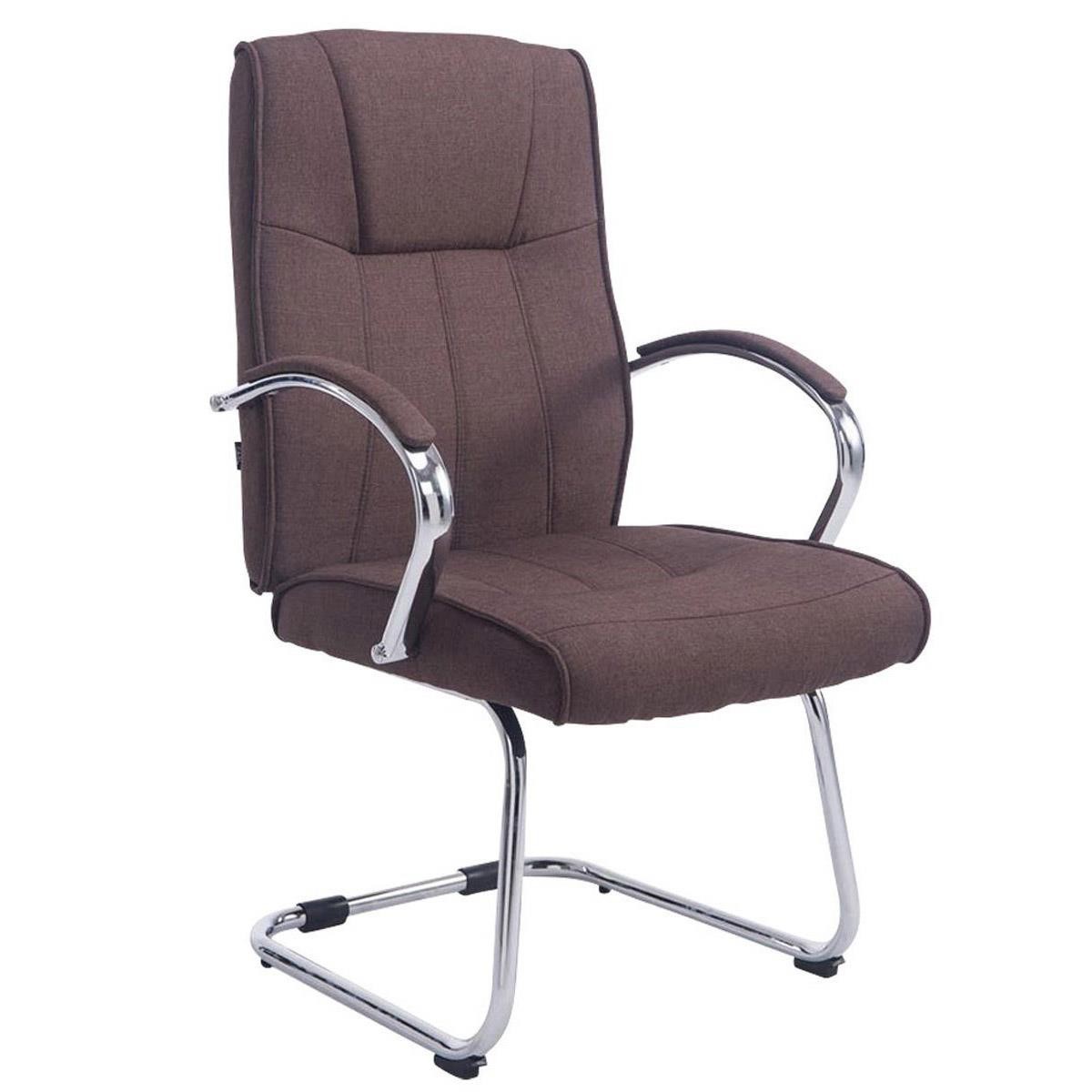 Silla de Confidente BORAU TELA, estructura metálica, reposabrazos, acolchada en color Negro