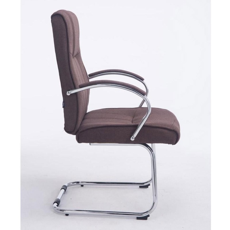 Silla de confidente BORAU TELA, estructura metálica, en color negro