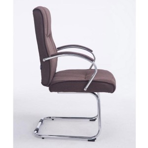 Silla de confidente BORAU TELA, estructura metálica, en color negro